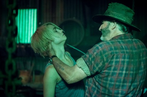 Episode 6 D40 100 Lucy Fry as Eve Thorogood & John Jarratt as Mick Taylor in WOLF CREEK.  A Screentime Production for STAN. Photo Sam Oster